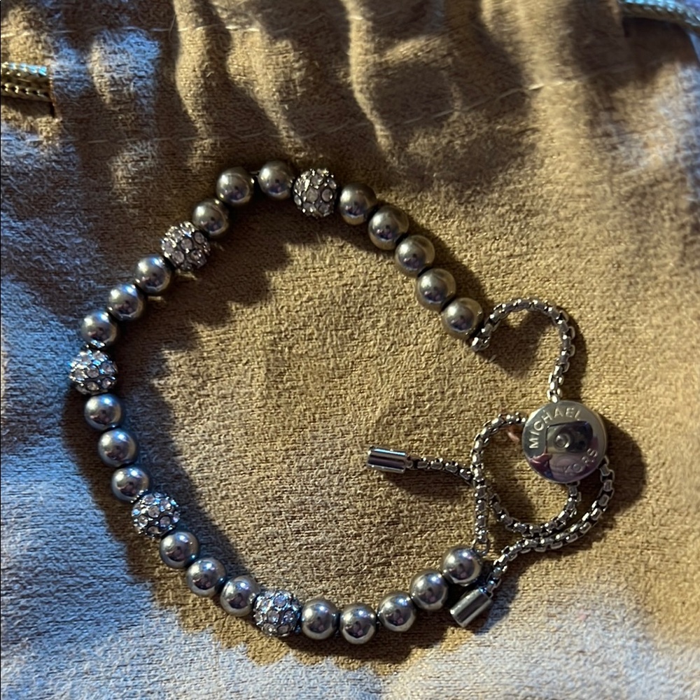 Michael Kors Silver Bracelet with Polished Beads